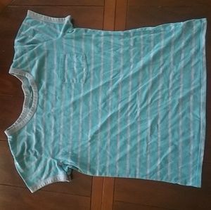 Arizona Jeans Teal and Grey Striped T Shirt